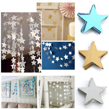Load image into Gallery viewer, 4M Paper Star Garlands Banner Birthday String Chain Wedding Party Decoration Banner Room Home Theme Party Toys Decoration Access