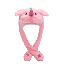 Load image into Gallery viewer, Kocozo Rabbit Hat with Moving Ears Cute Cartoon Toy Hat Airbag Kawaii Funny Toy Cap Kids Plush Toy Birthday Gift Hat for Girls