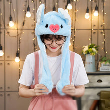 Load image into Gallery viewer, Kocozo Rabbit Hat with Moving Ears Cute Cartoon Toy Hat Airbag Kawaii Funny Toy Cap Kids Plush Toy Birthday Gift Hat for Girls